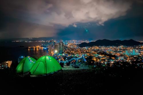 Climbing to see the whole view of  Nha Trang at nights